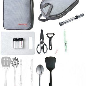 Camping Cooking Utensils Set Camp Kitchen Portable Kits - Clearance-E